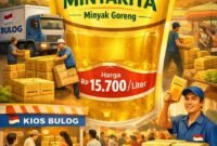 Perum Bulog bergerak menambah stok Minyakita secara besar-besaran di seluruh pasar Indonesia. (Ilustrasi: Kitani.id)