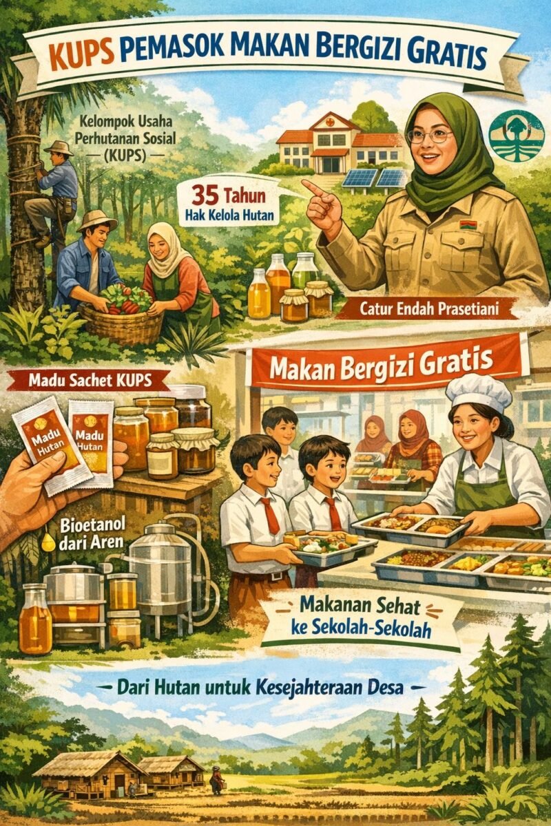 Kemenhut mendorong KUPS menjadi pemasok program Makan Bergizi Gratis (MBG) dan fokus pada komoditas pangan serta energi.(Ilustrasi: Kitani.id)