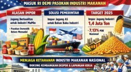 Impor jagung dari Amerika untuk menjaga ketersediaan bahan baku industri makanan dan minuman. (Ilustrasi: Kitani.id)