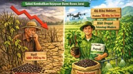 Produktivitas lada Lampung anjlok dari 2 ton menjadi hanya 500–700 kg per hektare akibat tanaman tua dan hama.