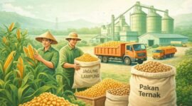 Industri pakan ternak di Lampung menyerap produksi jagung setempat. (ilustrasi: Kitani.id)