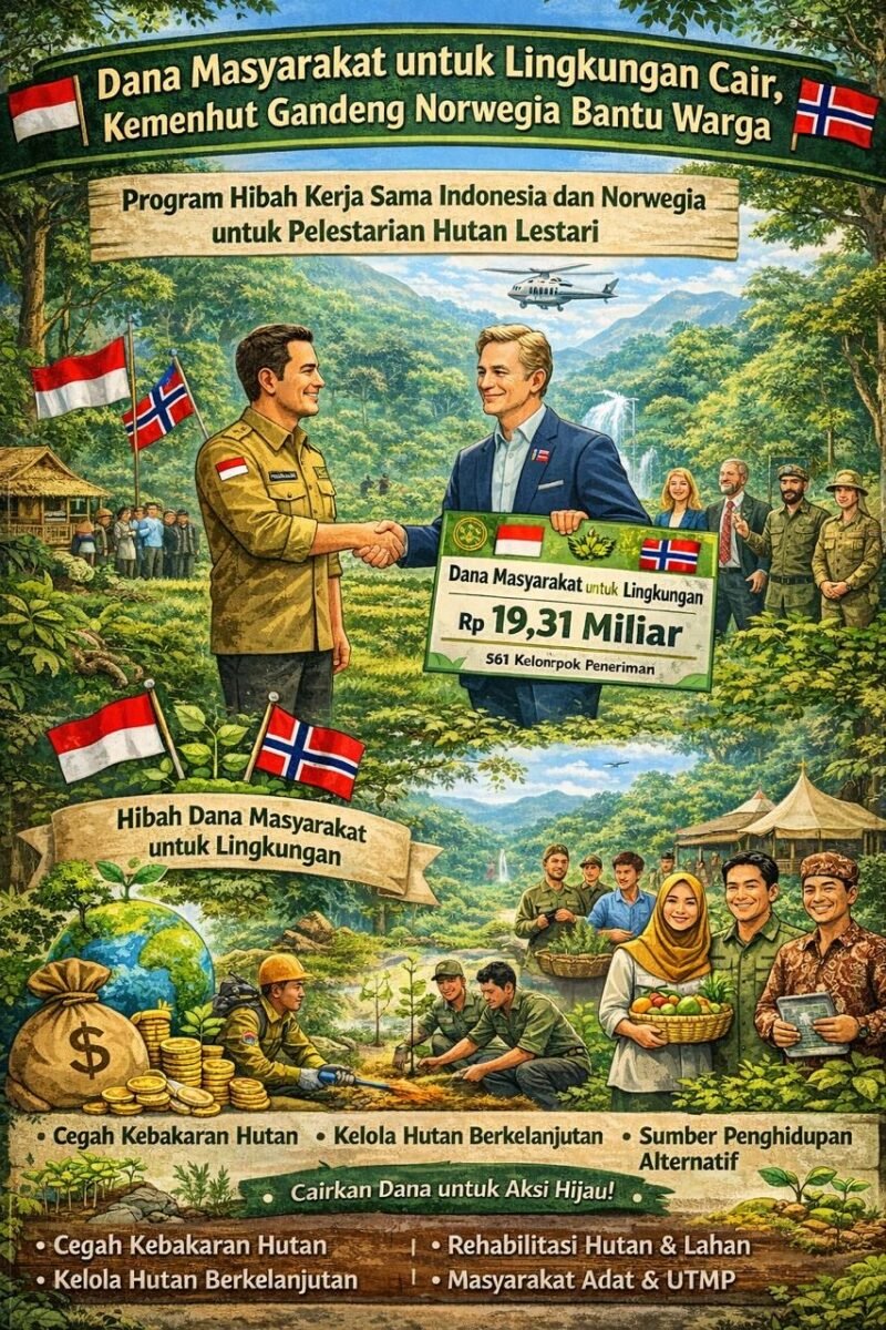 Menhut luncurkan Dana Masyarakat untuk Lingkungan bareng Norwegia. (Ilustrasi: Kitani.id)