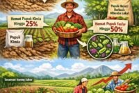 BRIN dorong penggunaan pupuk hayati spesifik lokasi berbasis mikroba lokal untuk meningkatkan efisiensi pemupukan. (ilustrasi: Kitani.id)