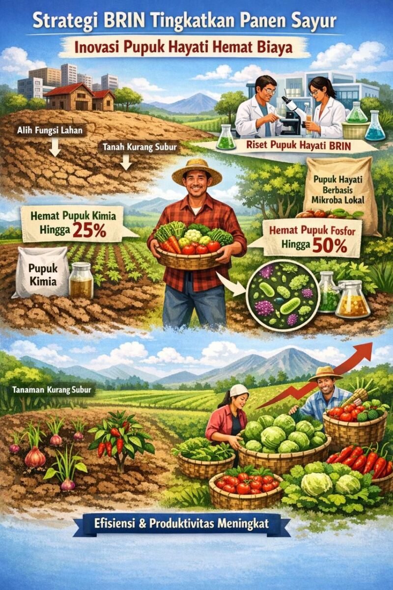 BRIN dorong penggunaan pupuk hayati spesifik lokasi berbasis mikroba lokal untuk meningkatkan efisiensi pemupukan. (ilustrasi: Kitani.id)