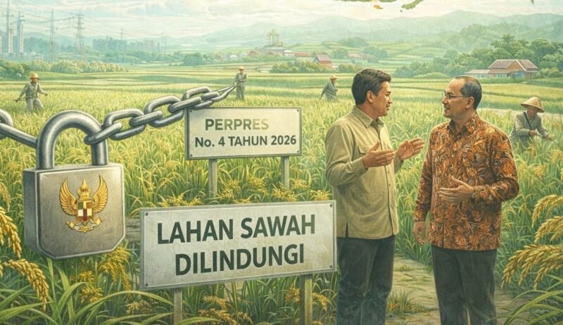 Pemerintah memperketat pengendalian alih fungsi lahan melalui Perpres Nomor 4 Tahun 2026. (ilustrasi: Kitani.id)