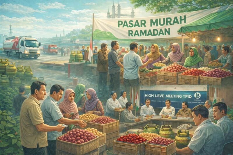 Ilustrasi pasar murah Ramadan. (Kitani.id)