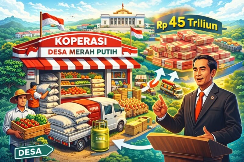 Pemerintah akan membangun 30.611 unit Koperasi Desa Merah Putih di seluruh Indonesia. (ilustrasi: Kitani.id)