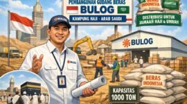 Perum Bulog membangun gudang di lahan seluas 2-3 hektare di kawasan Kampung Haji, Arab Saudi, guna menampung stok ekspor. (Ilustrasi: Kitani.id)