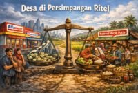 Pemerintah pusat kini tengah menyoroti ekspansi jaringan minimarket yang mulai merambah hingga ke pelosok desa termasuk di Lampung.(ilustrasi: Kitani.id)