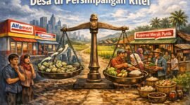 Pemerintah pusat kini tengah menyoroti ekspansi jaringan minimarket yang mulai merambah hingga ke pelosok desa termasuk di Lampung.(ilustrasi: Kitani.id)
