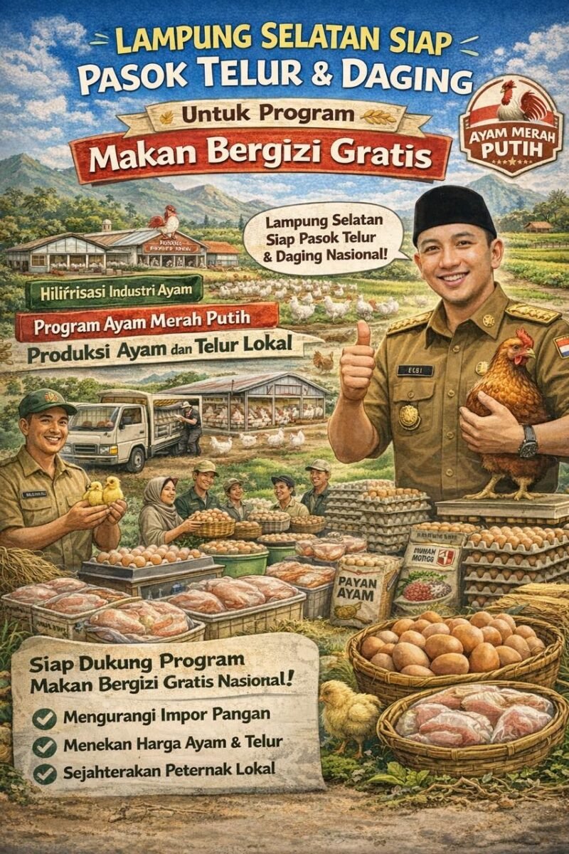 Bupati Lampung Selatan, Radityo Egi Pratama, tegaskan sektor peternakan ayam sangat relevan dengan kondisi ekonomi saat ini. (Ilustrasi: ist)