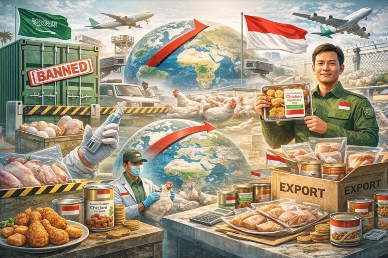 Impor unggas Indonesia masih dibatasi Arab Saudi sejak 2004 akibat kebijakan sanitari avian influenza.(ilustrasi:Kitani.id)