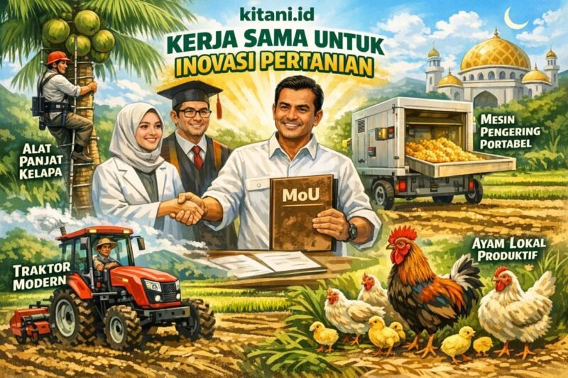 Pemerintah melakukan aksi nyata dengan langsung membeli (MoU) inovasi alat pertanian hasil karya dosen dalam negeri.(Ilustrasi: Kitani.id)