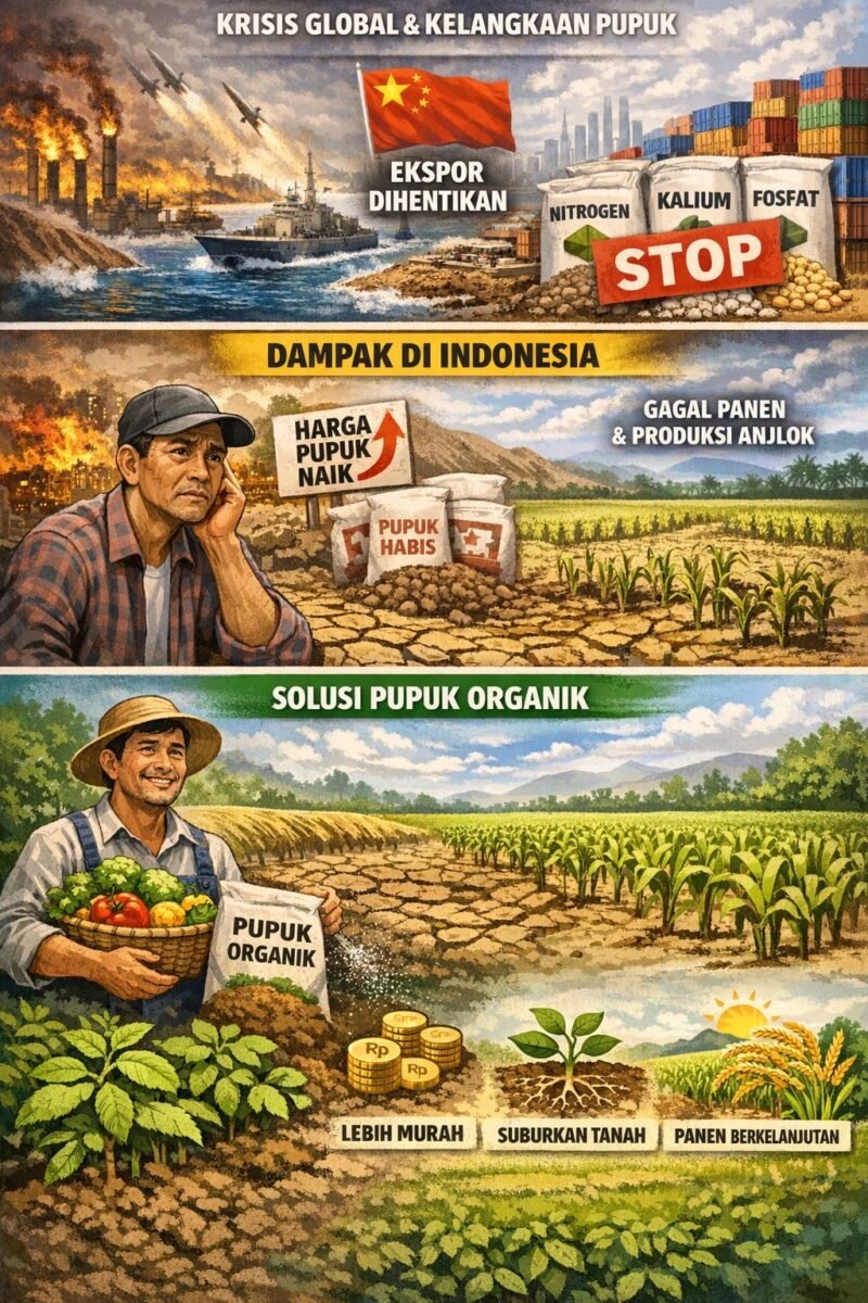 Diversifikasi negara asal bahan baku, optimalisasi produksi dalam negeri, dan peralihan ke pupuk organik untuk menjaga kesuburan tanah.(ilustrasi: Kitani.id)