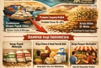 Perang di Timur Tengah dan pembatasan ekspor dari Tiongkok memicu lonjakan harga minyak serta bahan baku pupuk global (fosfat & kalium). (ilustrasi: Kitani.id)