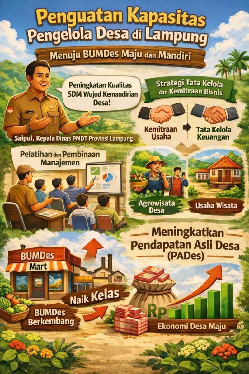 Penguatan kapasitas SDM BUMDES melalui pelatihan manajemen, tata kelola keuangan, dan strategi kemitraan.(ilustrasi: ist)