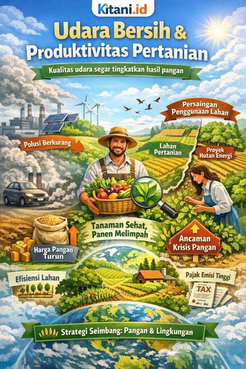 Udara bersih Menunjang produktivitas pertanian.(Ilustrasi: Kitani.id)