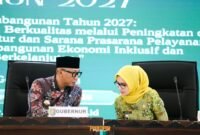 Gubernur Mirza bersama Bupati Pesawaran Nanda saat mengikuti Musrenbang Tahun 2026 Pemkab Pesawaran di GSG Pemkab Pesawaran. (Foto: ist) 