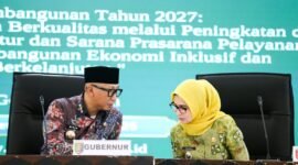 Gubernur Mirza bersama Bupati Pesawaran Nanda saat mengikuti Musrenbang Tahun 2026 Pemkab Pesawaran di GSG Pemkab Pesawaran. (Foto: ist) 