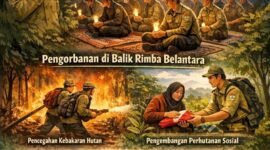 Spirit Hari Bakti Rimbawan 2026, penguatan tata kelola berkualitas melalui sembilan nilai dasar rimbawan serta integrasi sektor kehutanan dengan pangan dan energi. (Ilustrasi: Kitani.id)