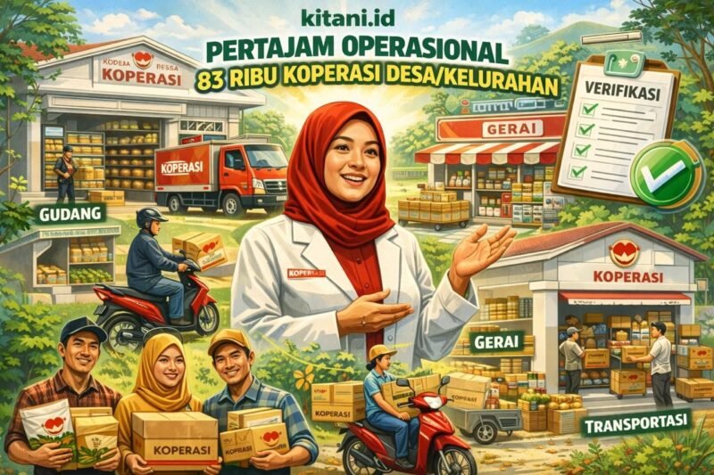 Pembangunan gerai KDKMP dilakukan di 2.200 titik dengan tambahan 31 ribu titik yang sedang berjalan sesuai Inpres No. 17 Tahun 2025. (Ilustrasi: Kitani.id)