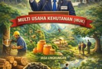 Penerapan strategi Multi Usaha Kehutanan (MUK) yang mengintegrasikan hasil hutan bukan kayu, jasa lingkungan, hingga wisata alam. (Ilustrasi: ist)