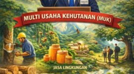 Penerapan strategi Multi Usaha Kehutanan (MUK) yang mengintegrasikan hasil hutan bukan kayu, jasa lingkungan, hingga wisata alam. (Ilustrasi: ist)