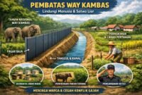 Pengalokasian dana Bantuan Presiden (Banpres) untuk pembangunan pagar baja dan kanal pembatas.(Ilustrasi: Kitani.id)