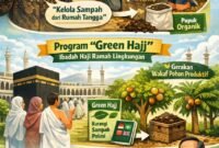 Program Green Hajj pengelolaan sampah rumah tangga. (Ilustrasi: Kitani.id)