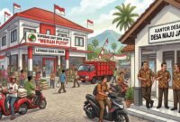 Desa merasa bingung dengan aturan pengelolaan dana desa yang berubah cepat, terutama terkait pengalihan anggaran 58% untuk skema koperasi.(ilustrasi: Kitani.id)