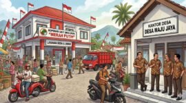 Desa merasa bingung dengan aturan pengelolaan dana desa yang berubah cepat, terutama terkait pengalihan anggaran 58% untuk skema koperasi.(ilustrasi: Kitani.id)