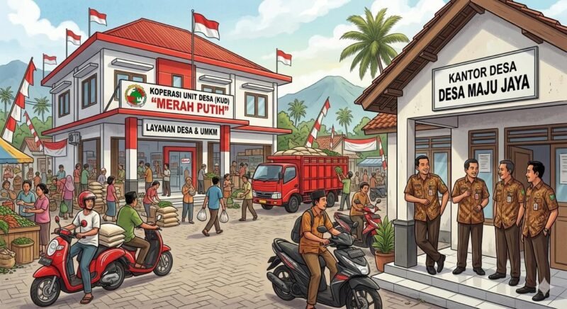 Desa merasa bingung dengan aturan pengelolaan dana desa yang berubah cepat, terutama terkait pengalihan anggaran 58% untuk skema koperasi.(ilustrasi: Kitani.id)