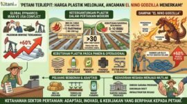 Antisipasi kenaikan harga plastik global melalui pengalihan penggunaan mulsa organik, lalu inovasi smart farming, dan penguatan subsidi dari pemerintah.(ilustrasi: Kitani) 