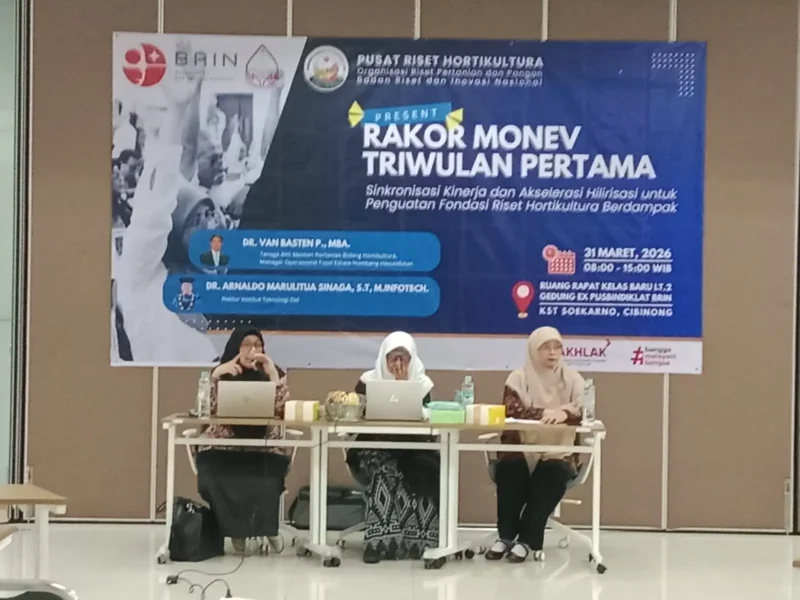 Konsolidasi melalui Rakor dan Monev Triwulan I untuk memastikan riset hortikultura berdampak nyata pada industri dan petani.(Foto: ist)