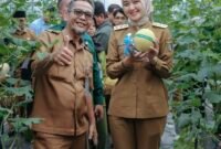 Panen raya melon varietas Intanon dan Sweet Net 9 di SMKN SPP Lampung, Natar. (Foto: ist)