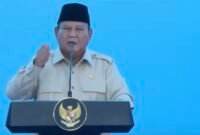 Presiden Prabowo Subianto saat groundbreaking proyek hilirisasi strategis.(foto: ist)
