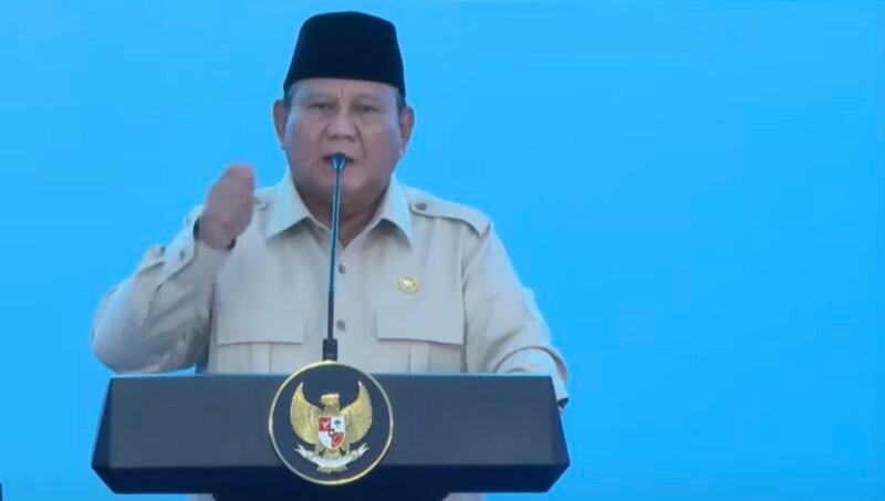 Presiden Prabowo Subianto saat groundbreaking proyek hilirisasi strategis.(foto: ist)