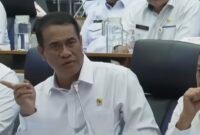 Mentan Amran sebut pihaknya sedang mengimplementasikan program pompanisasi secara masif untuk meningkatkan Indeks Pertanaman (IP), juga efisiensi anggaran perjalanan dinas untuk subsidi pupuk, dan penggunaan data tunggal BPS. (Foto: ist) 