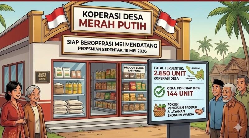 Lampung terus mengaktifkan ribuan Koperasi Desa Merah Putih agar memiliki fasilitas operasional yang lengkap dan segera melayani warga. (Ilustrasi: Kitani)