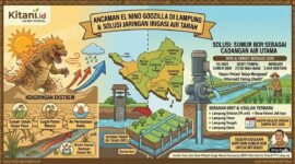 Pemanfaatan Jaringan Irigasi Air Tanah (JIAT) melalui sumur bor sebagai cadangan air utama.(Ilustrasi: Kitani.id)