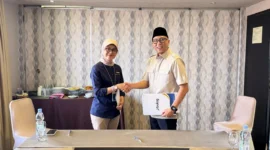 Pemprov Lampung bersama Perum BULOG tanda tangani naskah Perjanjian Hibah Daerah (NPHD) berupa aset lahan.(foto: ist)
